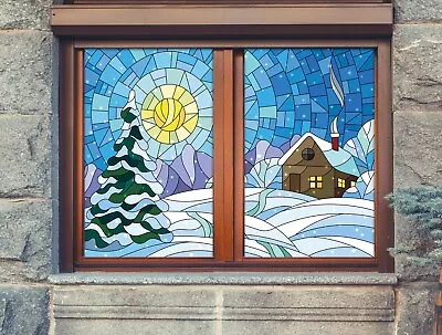 3D Snow Hut A289 Window Film Print Sticker Cling Stained Glass UV Sinsin • $27.99