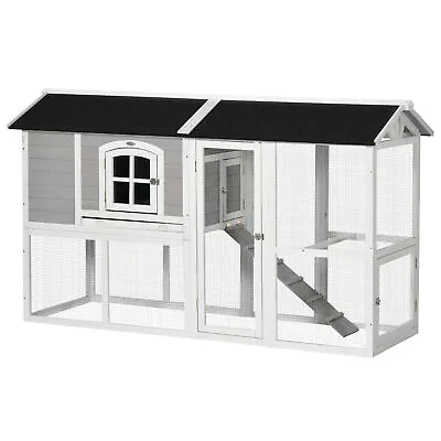 Wooden Chicken Coop For 3-4 Hens Outdoor Poultry Cage House With Run Nesting Box • $270.39