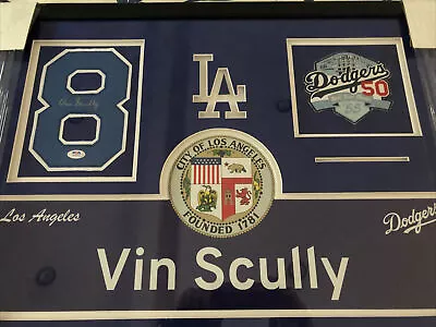 Vin Scully Signed Number Unique Custom Frame PSA/Dna • $1399