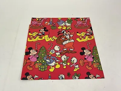 Vintage Christmas Gift Wra Flat Sheet  Wrapping Paper Disney 30”x20” 1970’s • $22.94