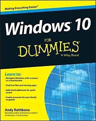 Windows 10 For Dummies Rathbone Andy • $40.87