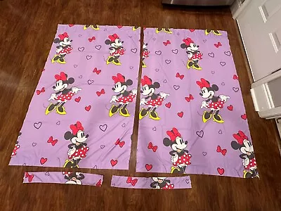 ✨Disney Minnie Mouse  2 Window Purple Panels Curtains Size 64x41 Fun Vibrant • £21.20