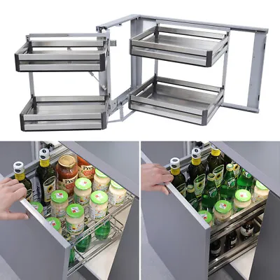 Pull Out Kitchen Magic Corner Baskets Cupboard Larder Storage Shelf Close Set C • £162.95