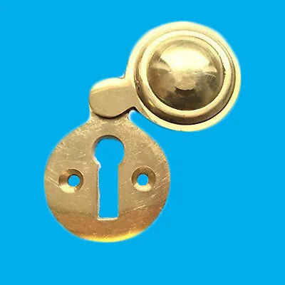 £6 • Buy 2x 35mm Victorian Round Escutcheon Covered Brass Keyhole