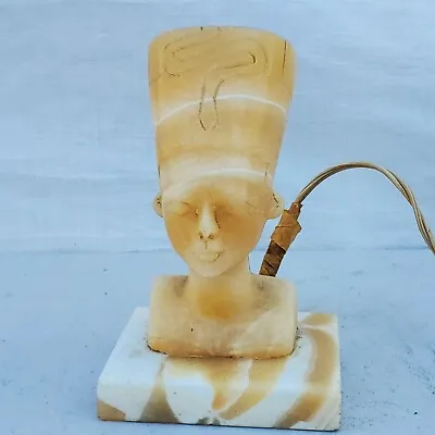 Nefertiti Stone Egyptian Queen Marble Sculpture Lamp Made Egypt 7.5” • £34.74