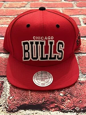 Chicago Bulls Mitchell & Ness SnapBack Adjustable Hat Red Wool • $23.99