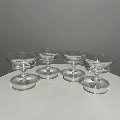 $59.99 • Buy Val St Lambert State Champagne Coupes Crystal Glasses - Set Of 4 Mid-century