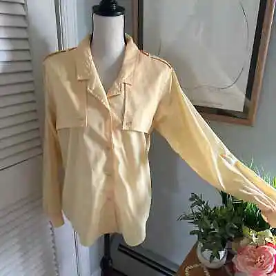 Vintage DIANE VON FURSTENBERG Womens Yellow Career Office Retro 80s Modest | 8 • £19.26