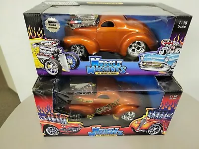 Muscle Machines 1:18 41 Willys Regular And Cliff Jacques Modified Cars • $112