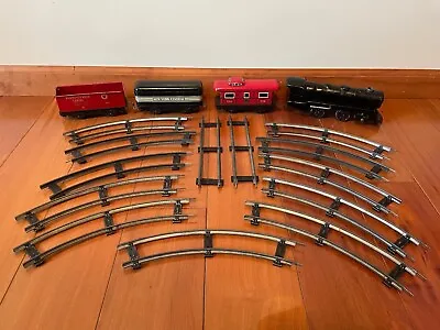 Vintage Tin Wind Up Marx Toy Train Set With Metal Tracks • $65