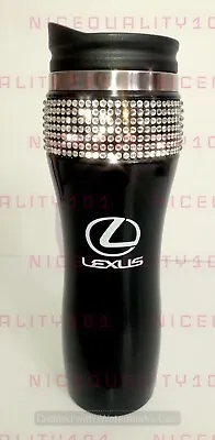 Lexus Stainless Thermal Bling Mug Tumbler Cup Travel 14oz W Swarovski Crystals • $34.99