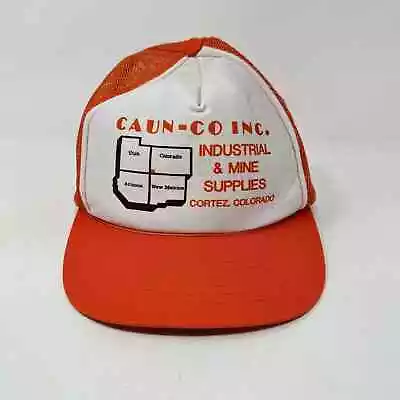 YoungAn Trucker Hat CAUN-CO Inc Mine Supplies Snapback Foam Mesh Cap Orange • $21