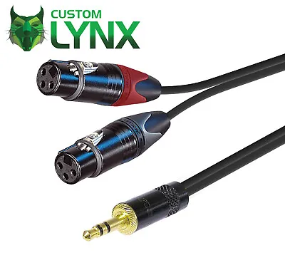 Neutrik 3.5mm TRS Jack To 2 X Female XLR Cable. Insert Lead Y Splitter Audio • £22.50