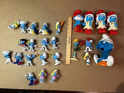 Vintage Lot Of 27 Smurf McDonald’s PEYO Figures Toys Happy Meal Papa Smurfette • $24.99