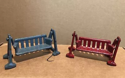 VTG 1930s Kilgore Cast Iron Dollhouse Furniture (2) Playground Swings Red & Blue • $32