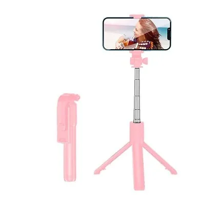 3in1 Wireless Selfie Stick Remote R1S Pink Portable Travel  Holiday Brand NEW • £7.99