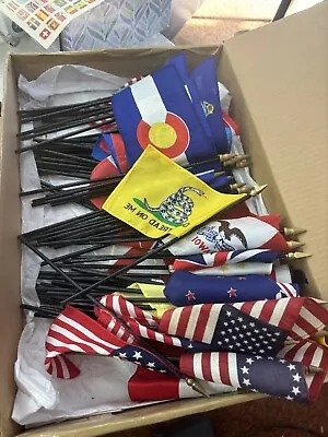 Vintage Collection Of Miniature FLAGS Of The World; States Of The USA 82 Flags • $24.99