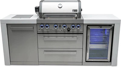 $5599 • Buy Mont Alpi 4 Burner Deluxe Island With Fridge Cabinet