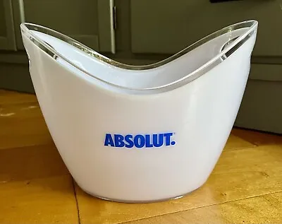 Absolut Vodka Thick Acrylic White Bottle Service Ice Bucket W/ Handles BRAND NEW • $19.99