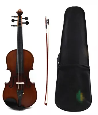 5 String Violin 4/4 Violin Maple Spruce Hand Made With Violin Case Bow Ebony • $127.39