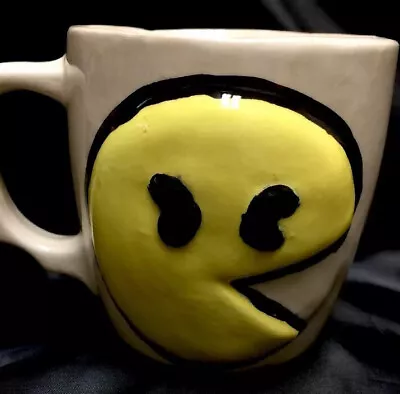 Vintage 80’s Hand Painted Pac Man Ceramic Mug Coffee Cup 1982 Retro • $13