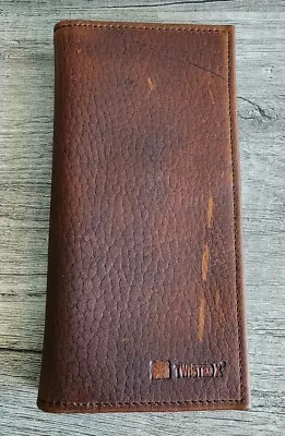 XWW-17 Twisted X Western Ranger Brown Soft Leather Check Book Rodeo Wallet • $27