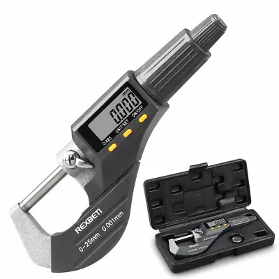 REXBETI Digital Micrometer Professional Inch/Metric Measuring Tools Mm Gauge • $56.77