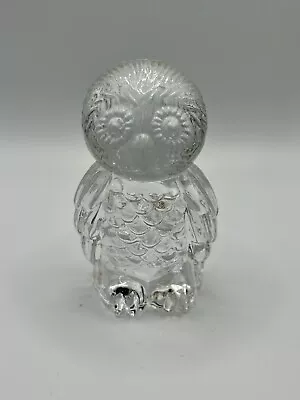 Vintage Scandinavian Crystal Owl Figurine Clear Glass 24% Lead Crystal • $8.99