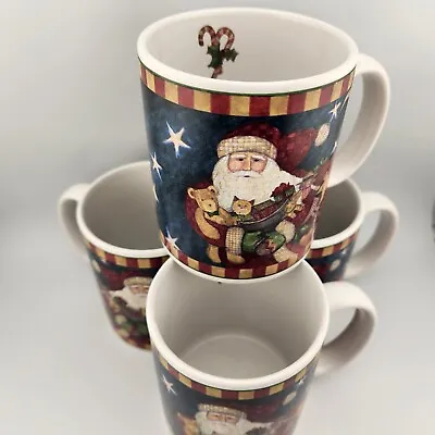 Father Christmas Coffee Mugs CIC Susan Winget Vintage Set Of 4 • $16