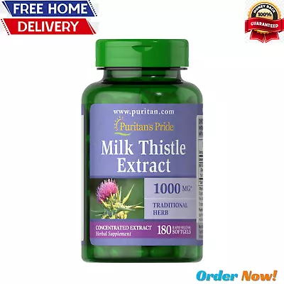 Puritan's Pride Milk Thistle Extract 1000mg Softgels - Liver Support - Free Ship • $17.22