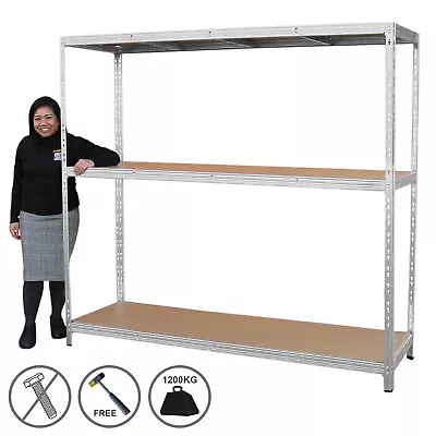 Heavy Duty Racking Garage Shelving Warehouse 1860 X 2000 X 600mm Shelves 1200kg • £9.99