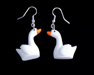 Swan Earrings Ducks Geese Birds Jewellery Fun QuirkyAnimal Costume • £3