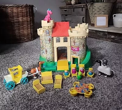 Vintage Fisher Price Castle 993 Little People Play Family W/Accessories Dragon • $249