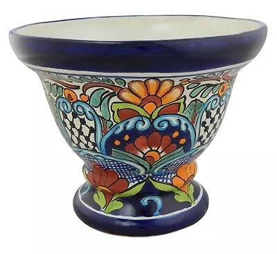 Mexican Ceramic Sunflowers Footed Planter Pot Garden Hand Painted Talavera # 12 • $69.49