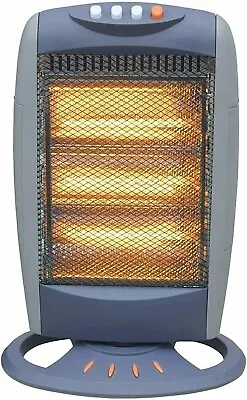 1200W Halogen Portable Electric Heater Oscillating Quartz 3 Bar Home Office New • £23.99