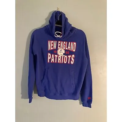 New England Patriots NFL Blue Cowl Neck Hooded Sweatshirt Size Medium • $15