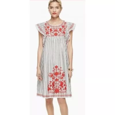 Kate Spade New York Embroidered Babydoll Peasant Dress XL • $64.99