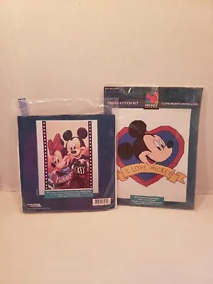 Lot Of 2 Mickey Minnie Mouse Cross Stitch Opened Leisure Arts • $17.50