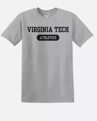 VIRGINIA TECH Athletics Men Small Gray T-Shirt College Sports Gym Gift Varsity • $16