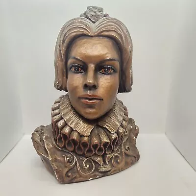 Vintage Spanish Royal Bust - Marwal Chalkware 8 Lbs 13  X 9  *Please Read* • $58.95