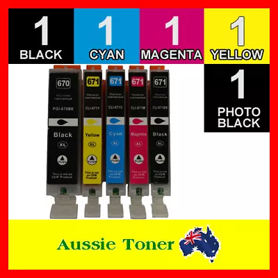 5x Ink Cartridges For Canon PGI 670 CLI 671 XL Pixma MG5765 MG5766 MG6860 MG6865 • $12.50