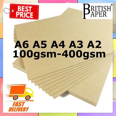 £380.99 • Buy A6 A5 A4 A3 A2 100gsm 300gsm BROWN KRAFT CARD CRAFT PRINTER PAPER TAGS BAG LABEL
