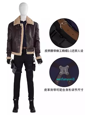 Resident Evil 4 Remake Leon S. Kennedy Costume Jacket Mens Halloween Cosplay Lot • $28.28