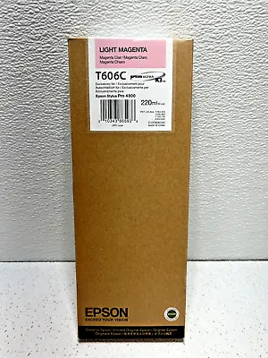 Genuine Epson T606C Light Magenta Ink Cartridge Sealed For Epson 4800 Date: 2014 • $87.95