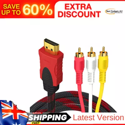 HDMI To 3 RCA Adapter Cable–1.5 M-Audio Video AV Cable Cord -1080P High Definiti • $22.18