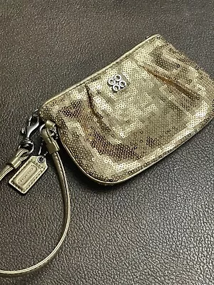 Coach Gold Sequin Small Wristlet Special Occasion Wallet  • $15