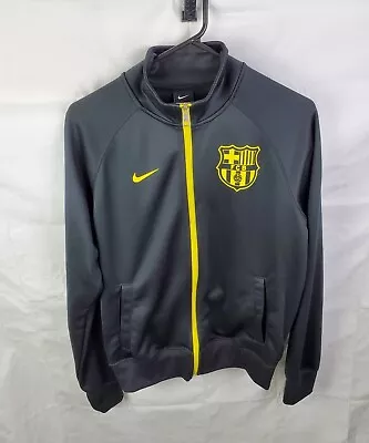 Nike FCB Core Trainer Jacket Black Full Zip Pockets 546812-010 Men's Small  • $29.99