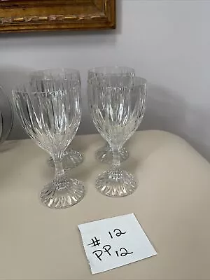 Mikasa Park Lane Crystal Water  Goblets - Wine Glasses Set (4) 6 3/4” EUC *pp12 • $59.78