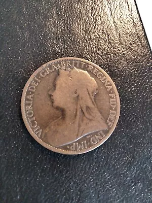 1898 Penny Queen Victoria Veil Head Coin Good • £2.50