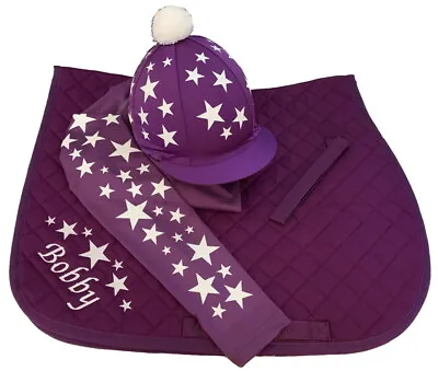 Purple/White Cross Country Colours Horse Riding Set  • £89.60